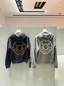 Acne Studios new zip-up distressed and ripped hooded sweatshirt-5445  