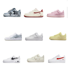 Nike Air Force 1 Distressed Paint-Splattered Graffiti Sneakers-6007  