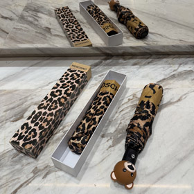 MOSCHINO Leopard Print Folding Umbrella-6511  